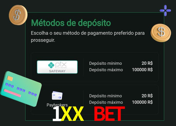O cassino 1XX Bet oferece uma grande variedade de métodos de pagamento